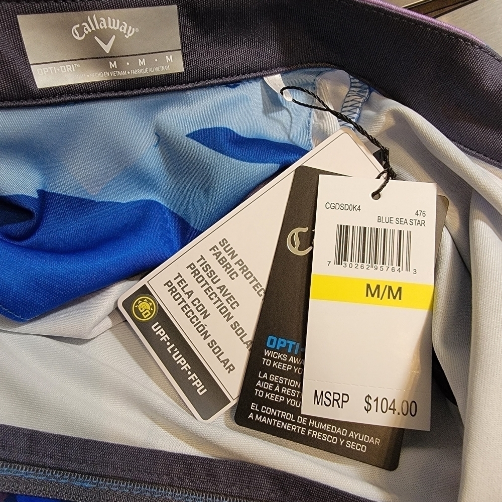 CALLAWAY Golf Dress UPF 50 Opti-Dri sz M Blue Sea Star - Picture 5 of 5